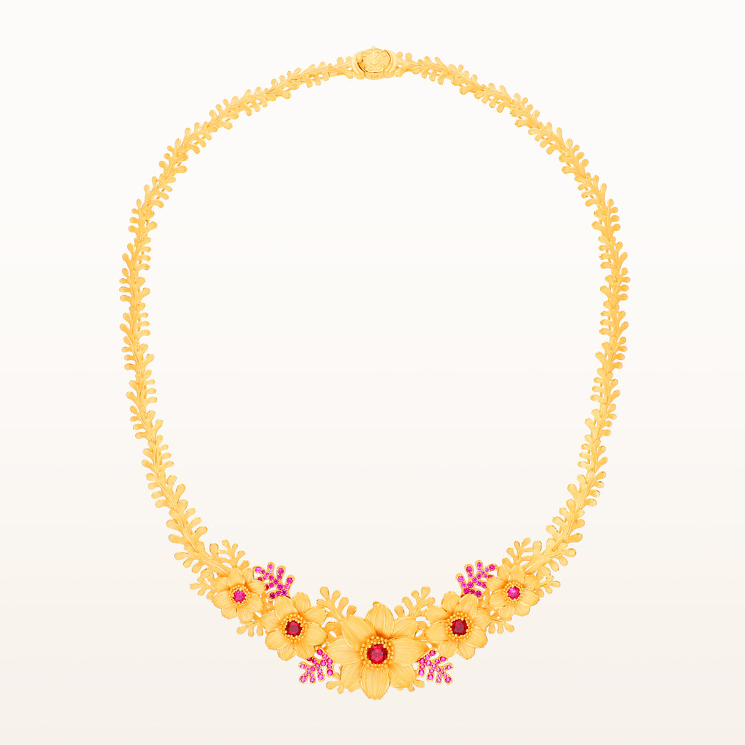 24K Pure Gold Pendant: Gardenia flower design – Prima Gold Official