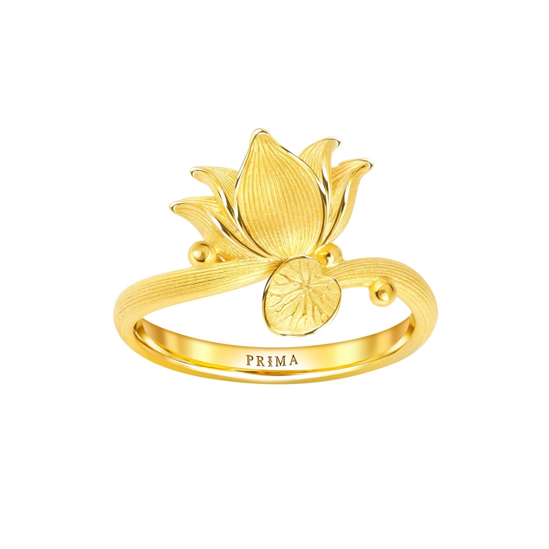Manufacturer of 916 gold lotus design gents ring | Jewelxy - 57222